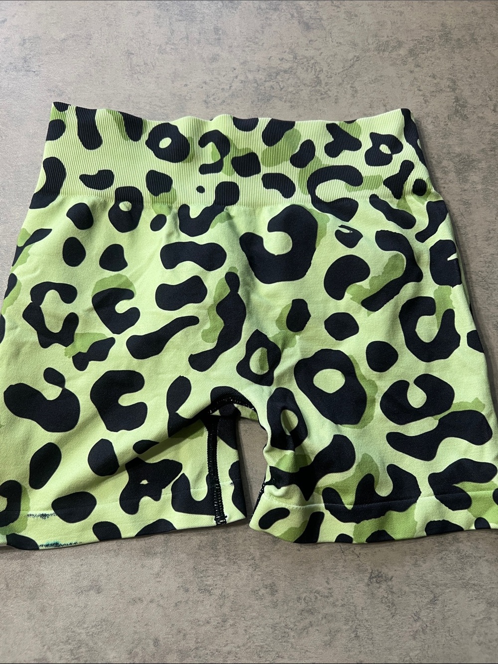 SHEIN Neon Green Leopard Print Bike Shorts